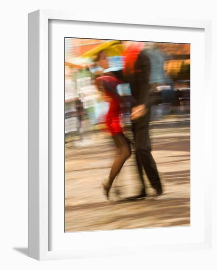 Tango Dancers on Caminito Avenue, La Boca District, Buenos Aires, Argentina-Stuart Westmoreland-Framed Photographic Print