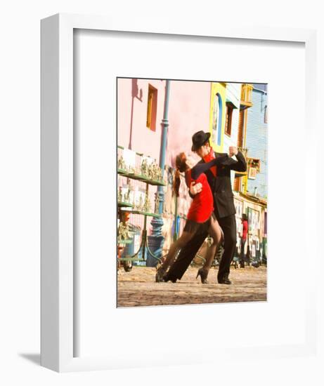 Tango Dancers on Caminito Avenue, La Boca District, Buenos Aires, Argentina-Stuart Westmoreland-Framed Photographic Print