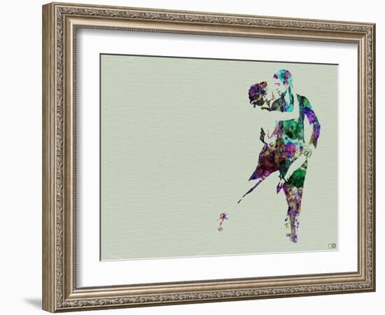 Tango Dancers Watercolor-NaxArt-Framed Art Print