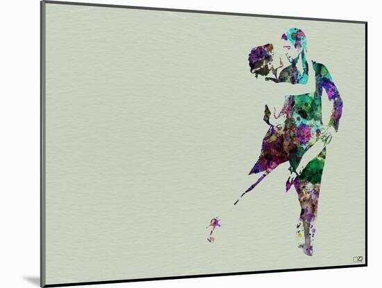 Tango Dancers Watercolor-NaxArt-Mounted Art Print