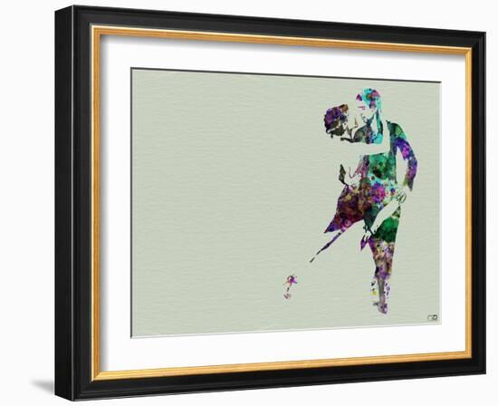 Tango Dancers Watercolor-NaxArt-Framed Art Print