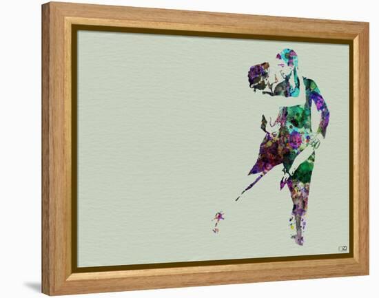 Tango Dancers Watercolor-NaxArt-Framed Stretched Canvas
