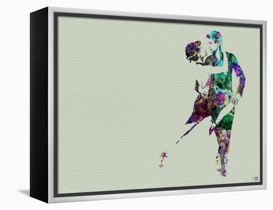 Tango Dancers Watercolor-NaxArt-Framed Stretched Canvas