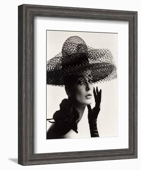 Tania Mallet in a Madame Paulette Stiffened Net Picture Hat, 1963-John French-Framed Giclee Print