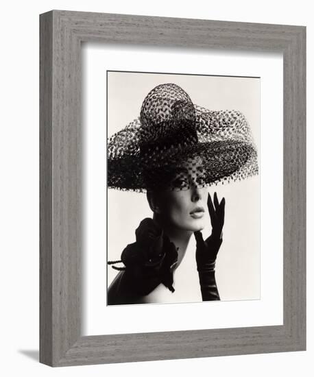 Tania Mallet in a Madame Paulette Stiffened Net Picture Hat, 1963-John French-Framed Giclee Print