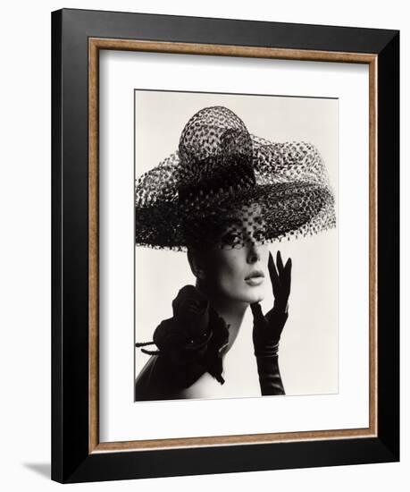 Tania Mallet in a Madame Paulette Stiffened Net Picture Hat, 1963-John French-Framed Giclee Print