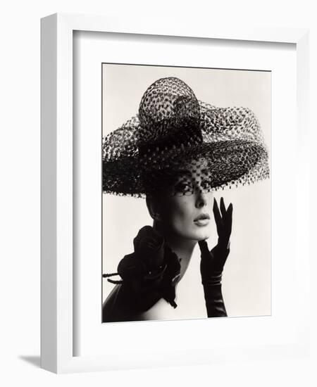 Tania Mallet in a Madame Paulette Stiffened Net Picture Hat, 1963-John French-Framed Giclee Print