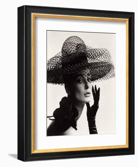 Tania Mallet in a Madame Paulette Stiffened Net Picture Hat, 1963-John French-Framed Giclee Print