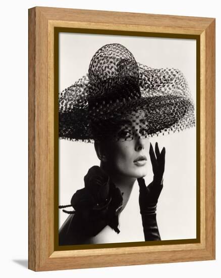 Tania Mallet in a Madame Paulette Stiffened Net Picture Hat, 1963-John French-Framed Premier Image Canvas