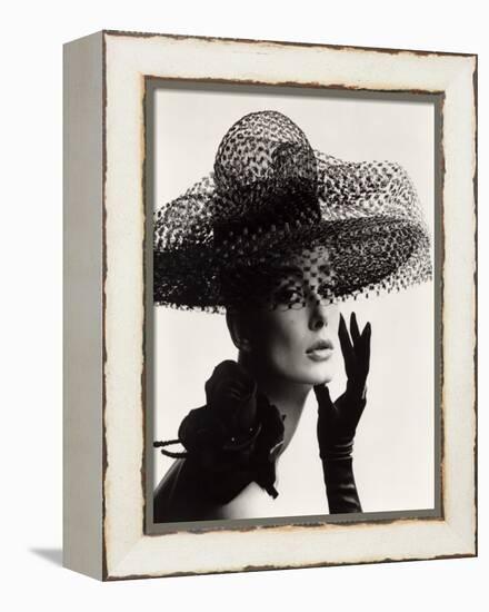 Tania Mallet in a Madame Paulette Stiffened Net Picture Hat, 1963-John French-Framed Premier Image Canvas