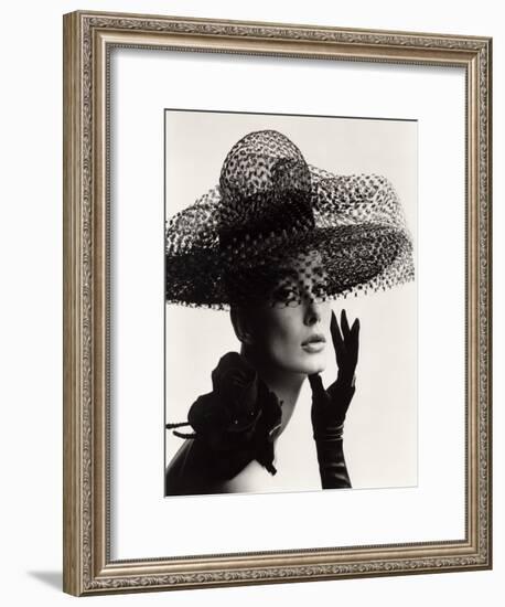 Tania Mallet in a Madame Paulette Stiffened Net Picture Hat, 1963-John French-Framed Giclee Print