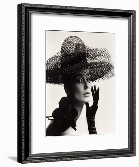 Tania Mallet in a Madame Paulette Stiffened Net Picture Hat, 1963-John French-Framed Giclee Print