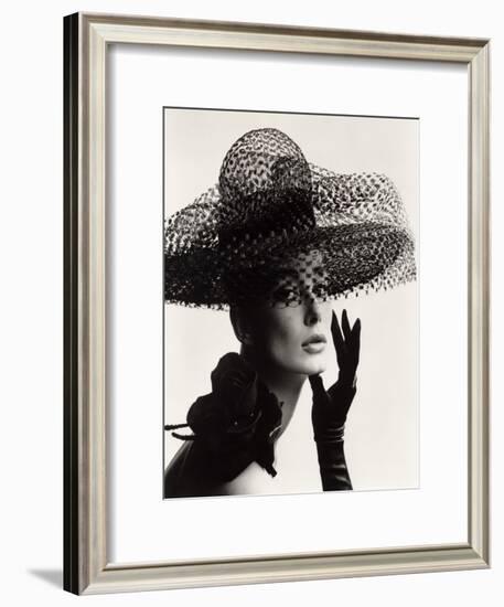 Tania Mallet in a Madame Paulette Stiffened Net Picture Hat, 1963-John French-Framed Giclee Print