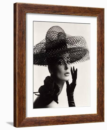 Tania Mallet in a Madame Paulette Stiffened Net Picture Hat, 1963-John French-Framed Giclee Print