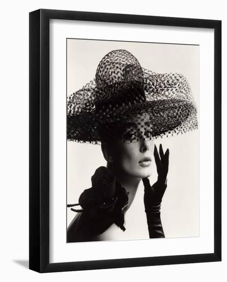 Tania Mallet in a Madame Paulette Stiffened Net Picture Hat, 1963-John French-Framed Giclee Print