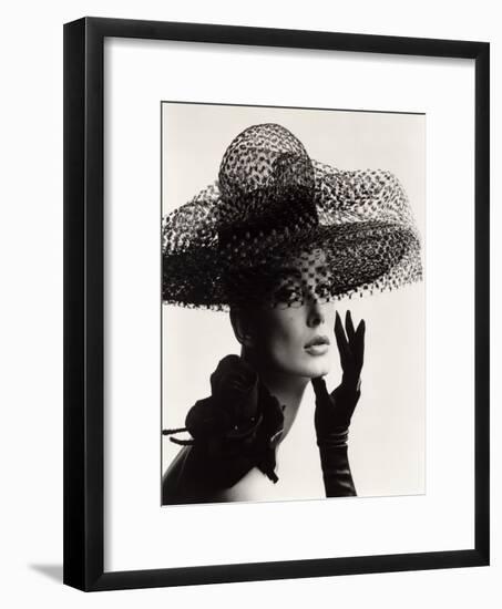 Tania Mallet in a Madame Paulette Stiffened Net Picture Hat, 1963-John French-Framed Premium Giclee Print