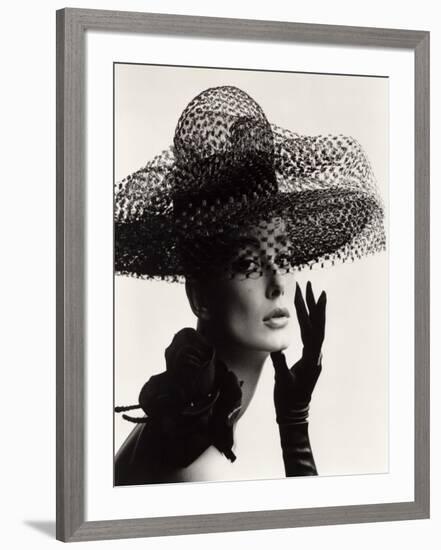 Tania Mallet in a Madame Paulette Stiffened Net Picture Hat, 1963-John French-Framed Giclee Print