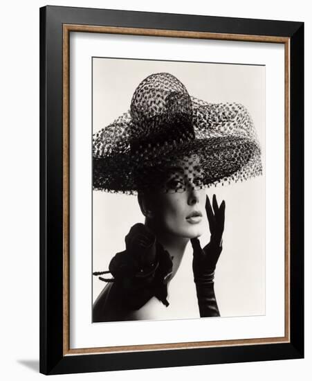 Tania Mallet in a Madame Paulette Stiffened Net Picture Hat, 1963-John French-Framed Giclee Print