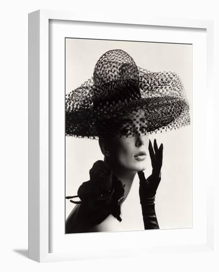 Tania Mallet in a Madame Paulette Stiffened Net Picture Hat, 1963-John French-Framed Giclee Print