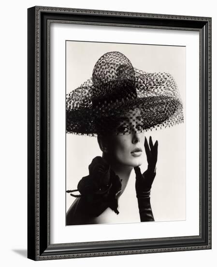 Tania Mallet in a Madame Paulette Stiffened Net Picture Hat, 1963-John French-Framed Giclee Print