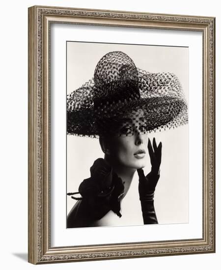 Tania Mallet in a Madame Paulette Stiffened Net Picture Hat, 1963-John French-Framed Giclee Print