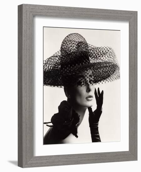 Tania Mallet in a Madame Paulette Stiffened Net Picture Hat, 1963-John French-Framed Giclee Print