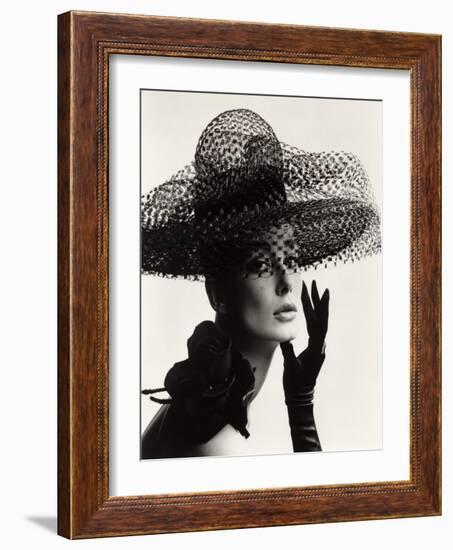 Tania Mallet in a Madame Paulette Stiffened Net Picture Hat, 1963-John French-Framed Giclee Print