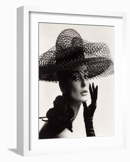 Tania Mallet in a Madame Paulette Stiffened Net Picture Hat, 1963-John French-Framed Giclee Print