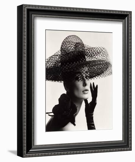 Tania Mallet in a Madame Paulette Stiffened Net Picture Hat, 1963-John French-Framed Giclee Print