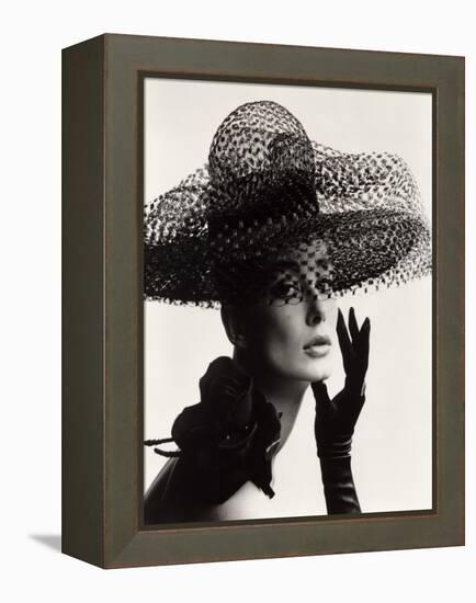 Tania Mallet in a Madame Paulette Stiffened Net Picture Hat, 1963-John French-Framed Premier Image Canvas