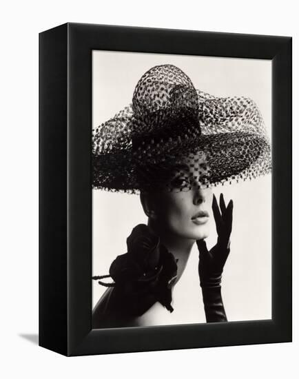 Tania Mallet in a Madame Paulette Stiffened Net Picture Hat, 1963-John French-Framed Premier Image Canvas