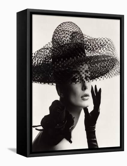 Tania Mallet in a Madame Paulette Stiffened Net Picture Hat, 1963-John French-Framed Premier Image Canvas