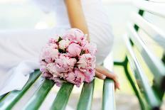Wedding Bouquet of White Peonies-tanialerro-Photographic Print