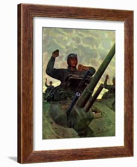 "Tank Attack," January 9, 1943-Mead Schaeffer-Framed Giclee Print