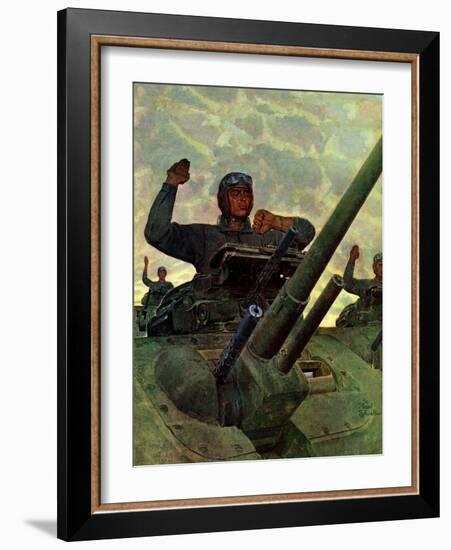 "Tank Attack," January 9, 1943-Mead Schaeffer-Framed Giclee Print