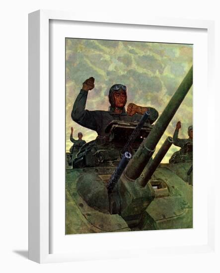 "Tank Attack," January 9, 1943-Mead Schaeffer-Framed Giclee Print