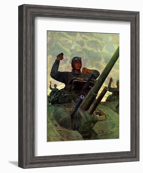 "Tank Attack," January 9, 1943-Mead Schaeffer-Framed Giclee Print