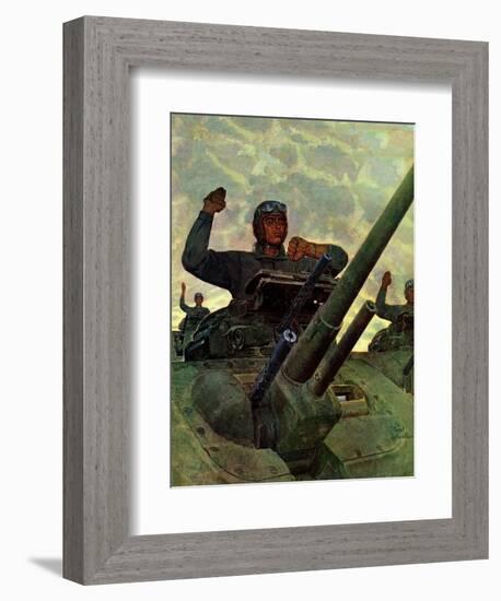 "Tank Attack," January 9, 1943-Mead Schaeffer-Framed Giclee Print