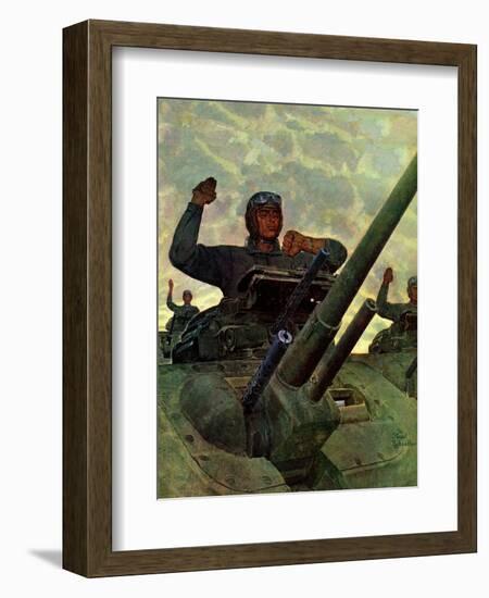 "Tank Attack," January 9, 1943-Mead Schaeffer-Framed Giclee Print