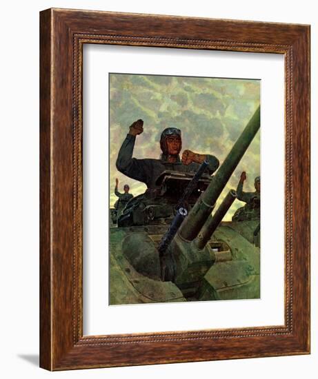 "Tank Attack," January 9, 1943-Mead Schaeffer-Framed Giclee Print