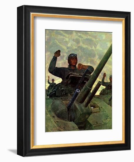 "Tank Attack," January 9, 1943-Mead Schaeffer-Framed Giclee Print