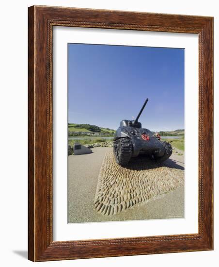 Tank Commemorating D-Day Rehearsals, Slapton Sands, Slapton Ley, South Hams, Devon, England-David Hughes-Framed Photographic Print