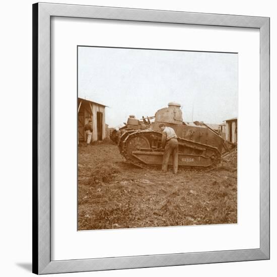 Tank maintenance, c1914-c1918-Unknown-Framed Photographic Print