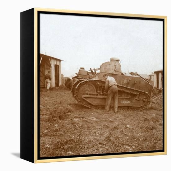 Tank maintenance, c1914-c1918-Unknown-Framed Stretched Canvas