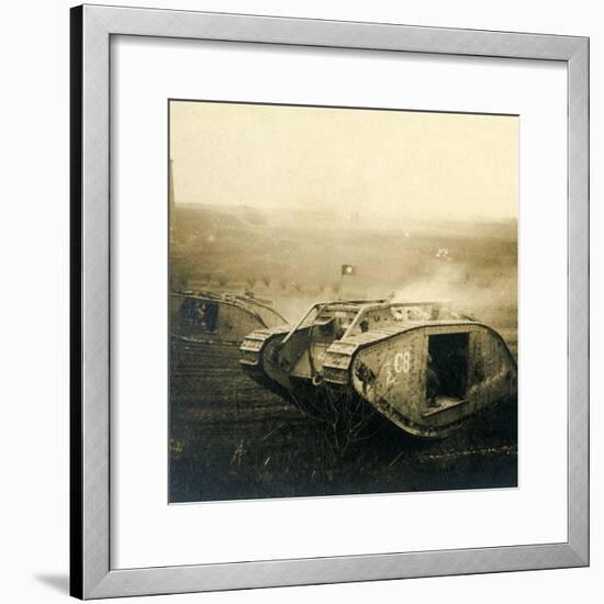 Tank on the move, c1914-c1918-Unknown-Framed Photographic Print