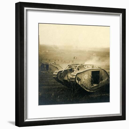 Tank on the move, c1914-c1918-Unknown-Framed Photographic Print