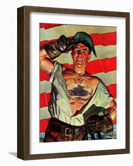 "Tank Tattoo," November 8, 1941-Howard Scott-Framed Giclee Print