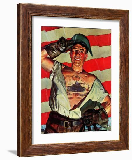 "Tank Tattoo," November 8, 1941-Howard Scott-Framed Giclee Print