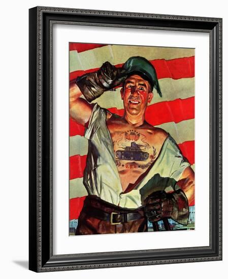 "Tank Tattoo," November 8, 1941-Howard Scott-Framed Giclee Print