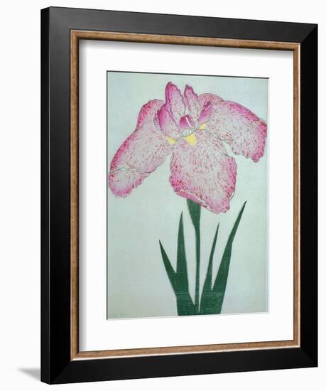 Tanka No-Koe Book of a Pink Iris-Stapleton Collection-Framed Giclee Print